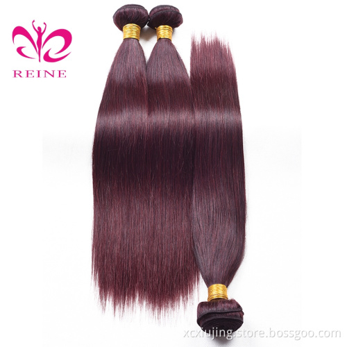 REINE 100 Human Hair 99J Brazilian Virgin Hair Silky Straight,Names Of Virgin Human Hair Weave Bundles in mozambique
